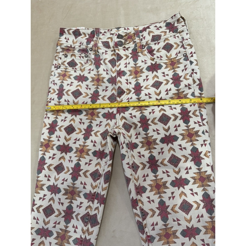 Free People We The Wild Child Printed Skinny Jeans Ivory Size 28 #OB1100417 NWT - Picture 12 of 16